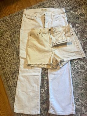 Madewell bundle White Denim Set - Jeans & Frayed Hem Shorts